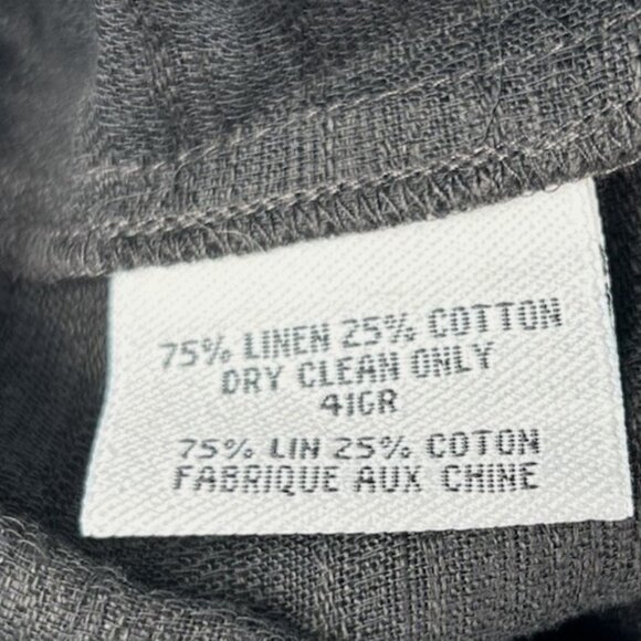 Eileen Fisher Black Lightweight Linen Cotton Wide Leg Pants L Pull On Pockets - Picture 4 of 4